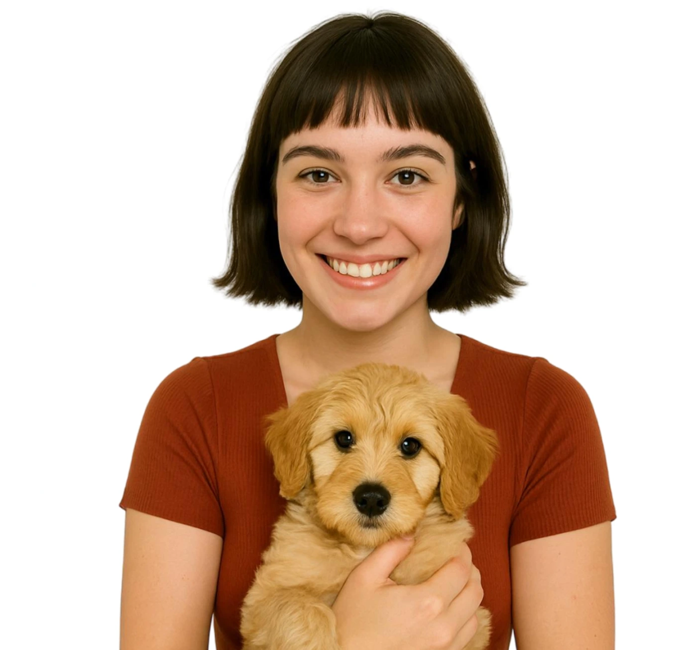 Original-Foto eines Gastes mit Hund